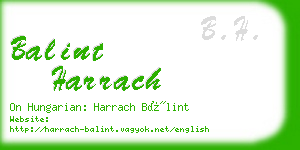 balint harrach business card
